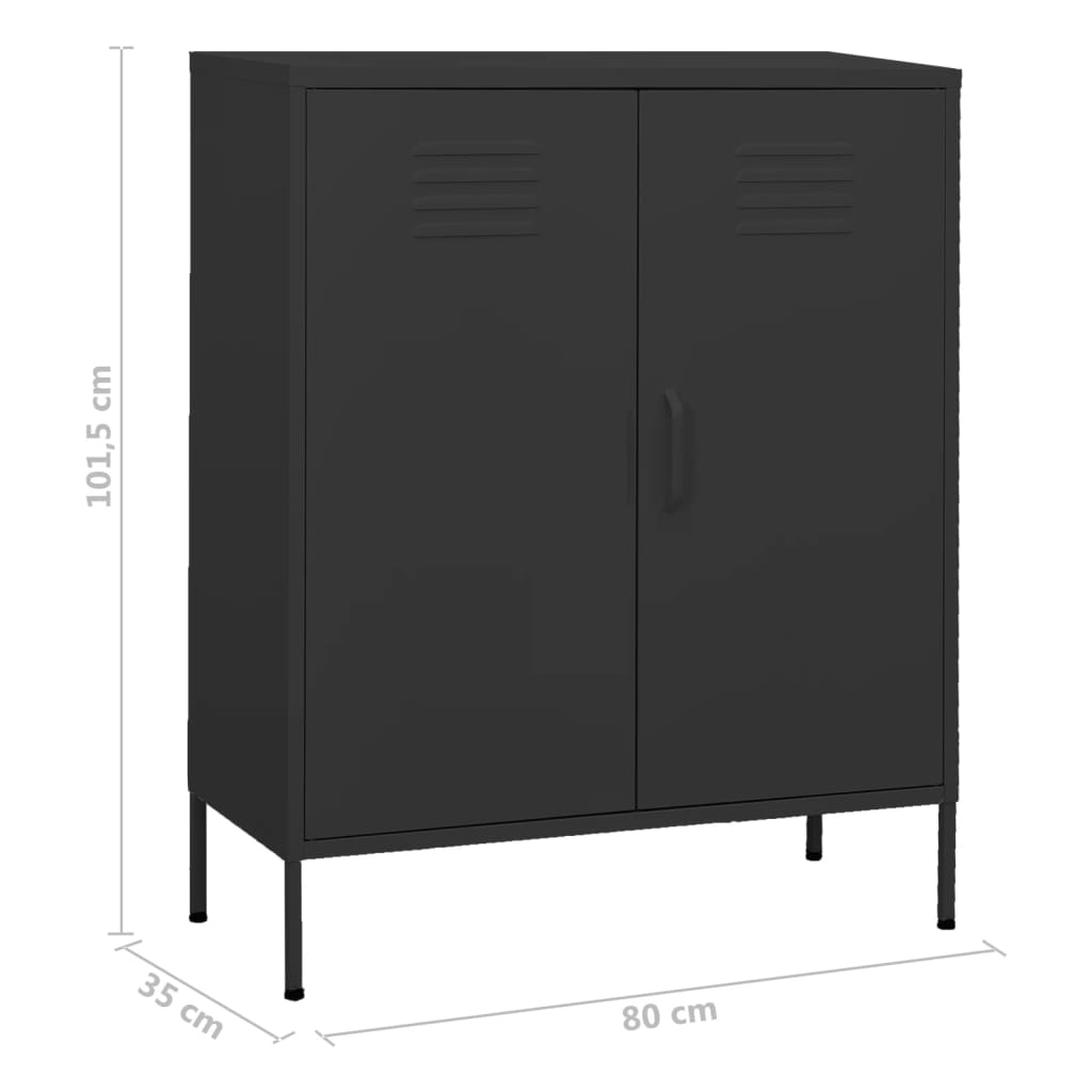 Opbergkast 80x35x101,5 cm staal antracietkleurig is nu te koop bij PeponiXL, paradijselijk wonen!