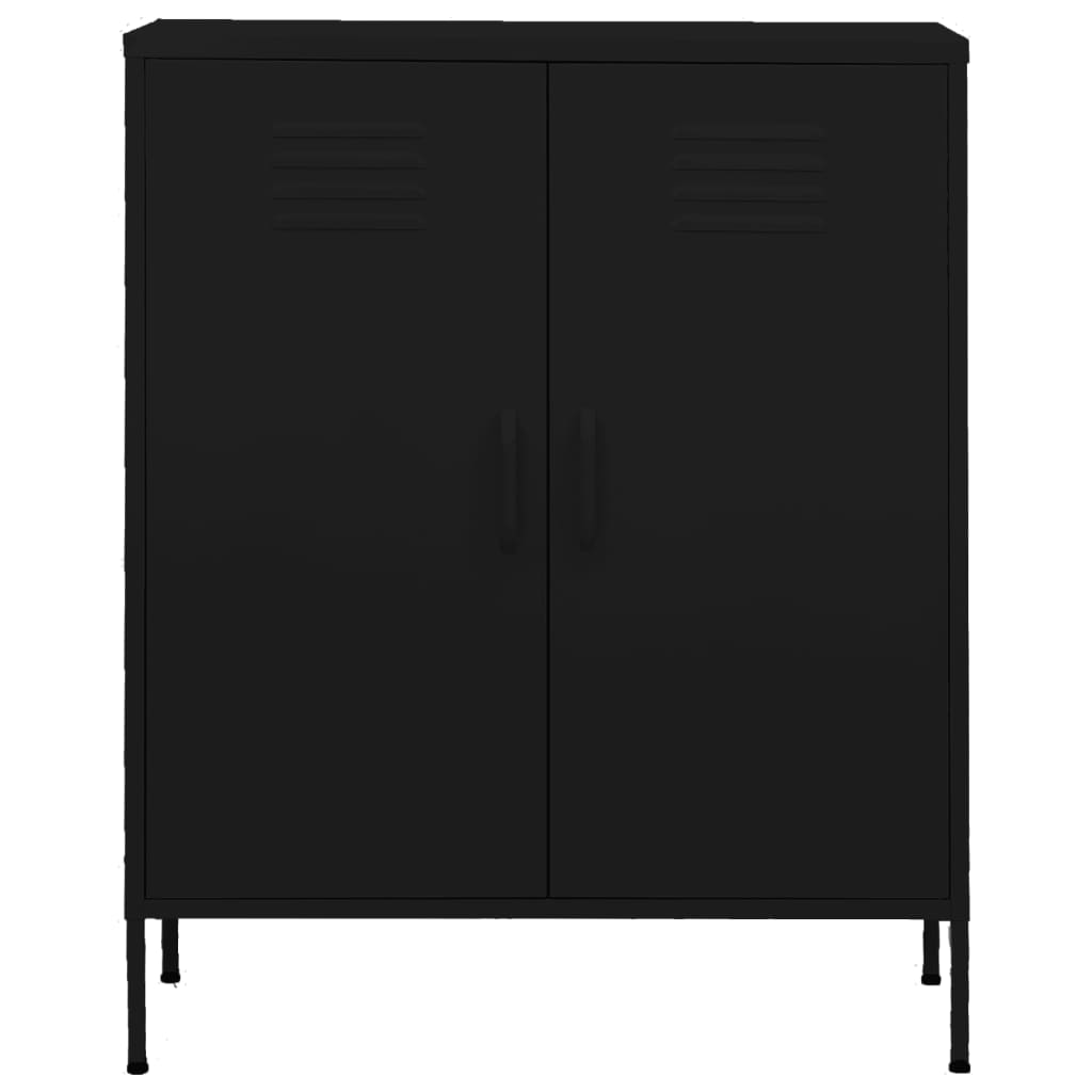 Opbergkast 80x35x101,5 cm staal zwart is nu te koop bij PeponiXL, paradijselijk wonen!