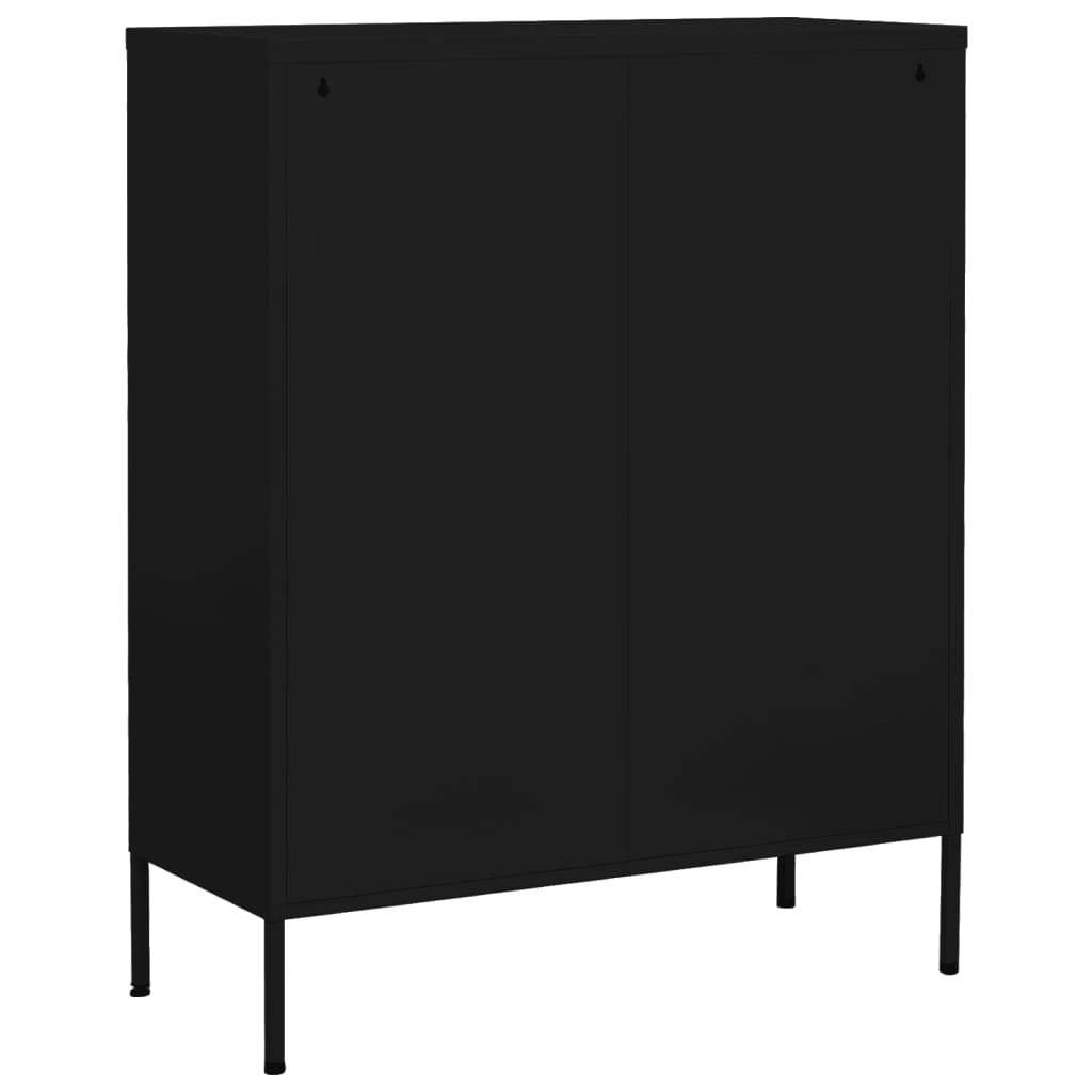 Opbergkast 80x35x101,5 cm staal zwart is nu te koop bij PeponiXL, paradijselijk wonen!