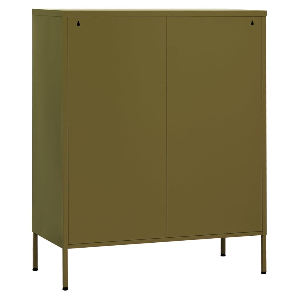 Opbergkast 80x35x101,5 cm staal olijfgroen is nu te koop bij PeponiXL, paradijselijk wonen!