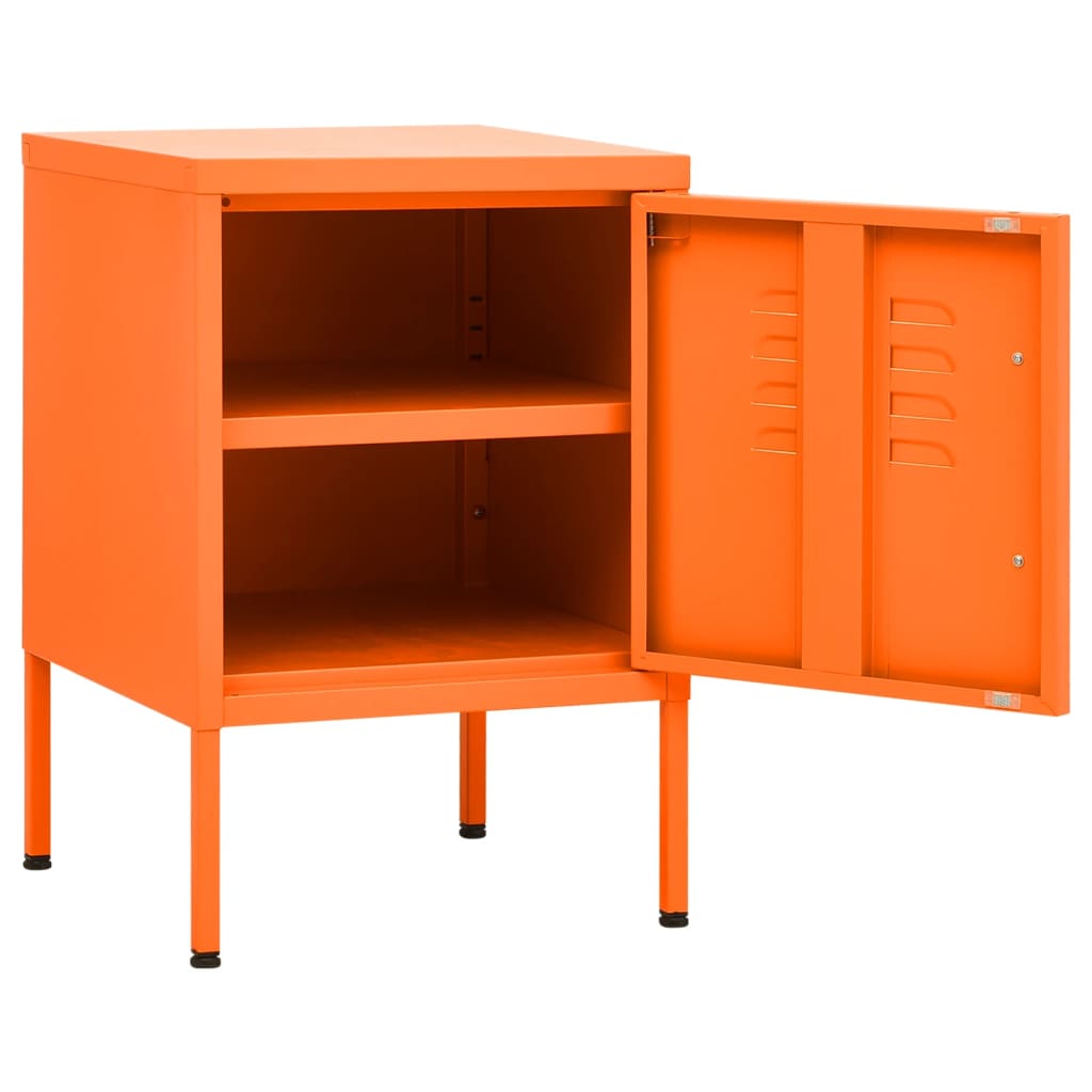 Nachtkastje 35x35x51 cm staal oranje is nu te koop bij PeponiXL, paradijselijk wonen!