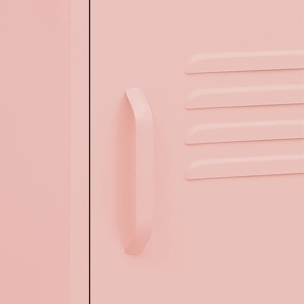 Nachtkastje 35x35x51 cm staal roze is nu te koop bij PeponiXL, paradijselijk wonen!