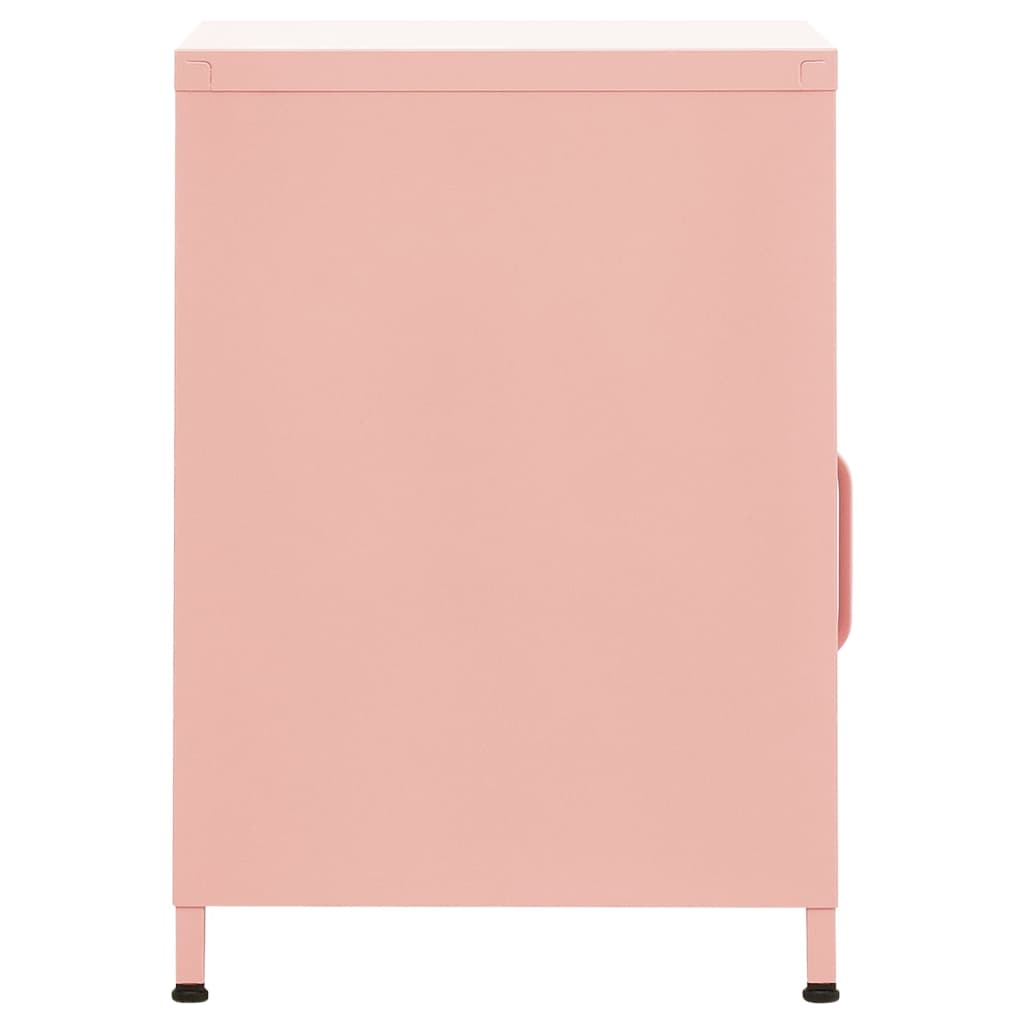 Nachtkastje 35x35x51 cm staal roze is nu te koop bij PeponiXL, paradijselijk wonen!