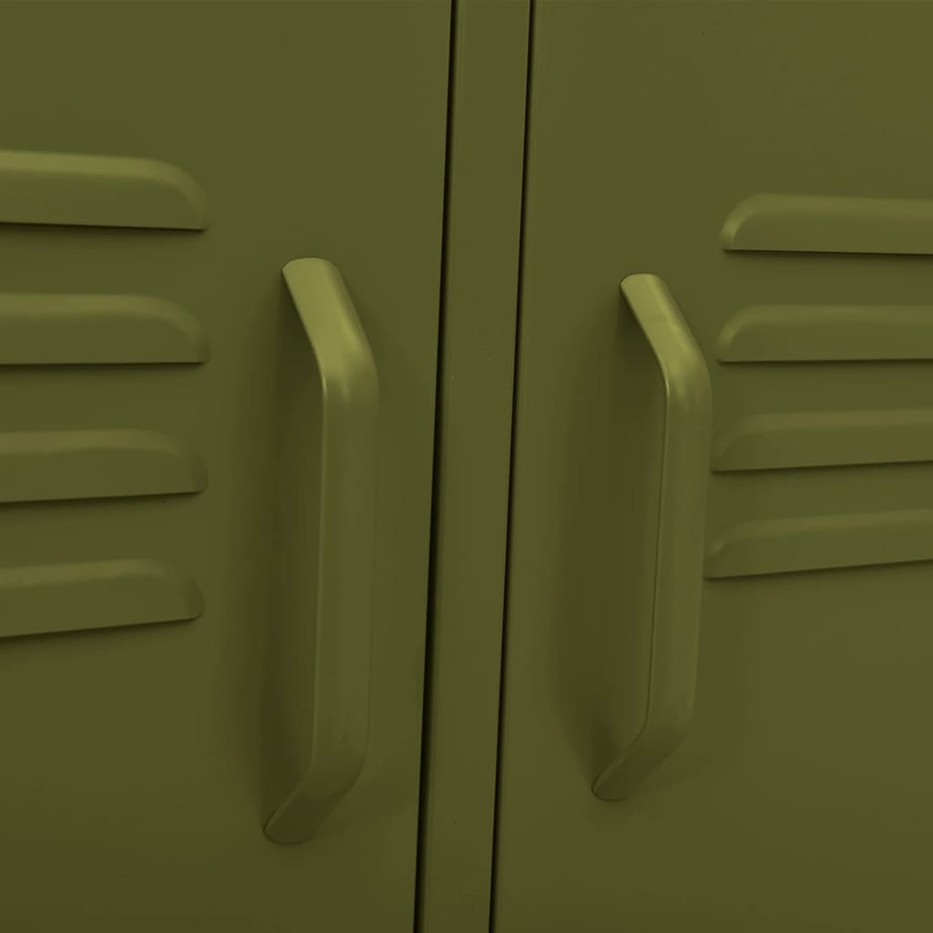 Tv-meubel 105x35x50 cm staal olijfgroen is nu te koop bij PeponiXL, paradijselijk wonen!