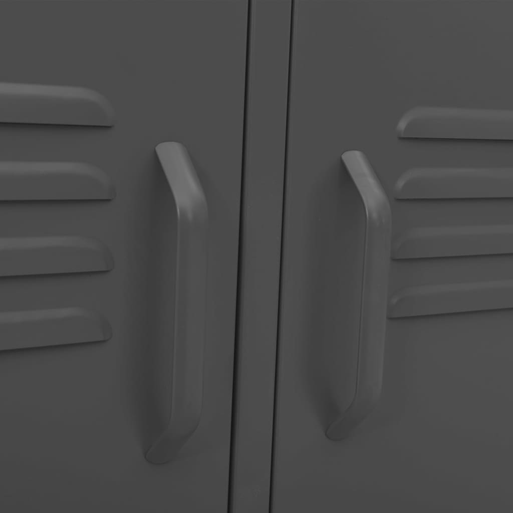 Tv-meubel 105x35x50 cm staal antracietkleurig is nu te koop bij PeponiXL, paradijselijk wonen!