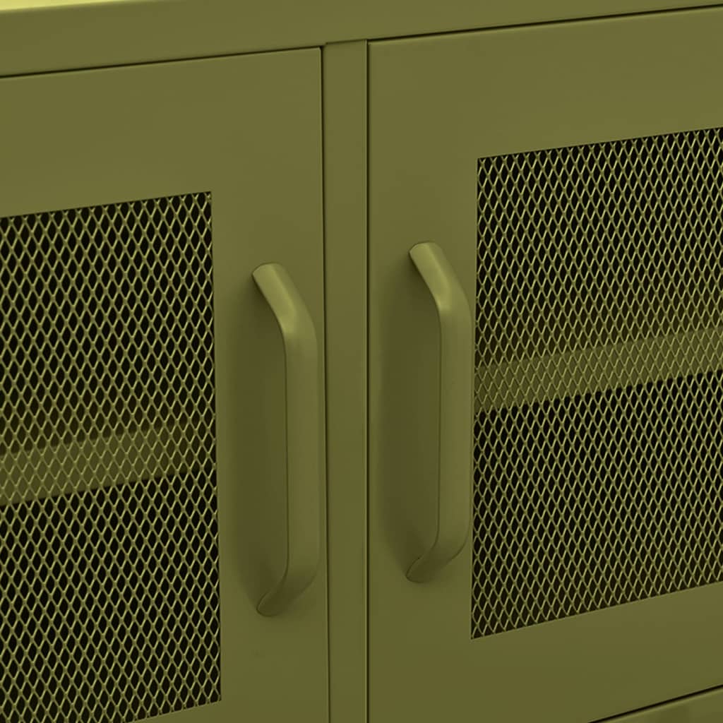 Tv-meubel 105x35x50 cm staal olijfgroen is nu te koop bij PeponiXL, paradijselijk wonen!