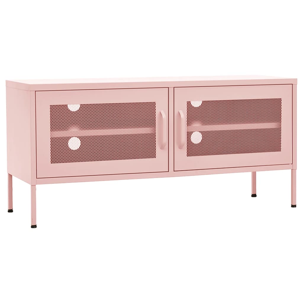 Tv-meubel 105x35x50 cm staal roze is nu te koop bij PeponiXL, paradijselijk wonen!