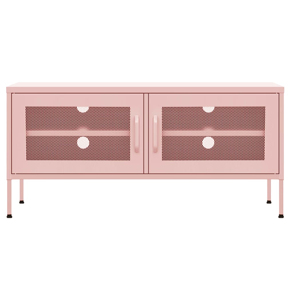 Tv-meubel 105x35x50 cm staal roze is nu te koop bij PeponiXL, paradijselijk wonen!