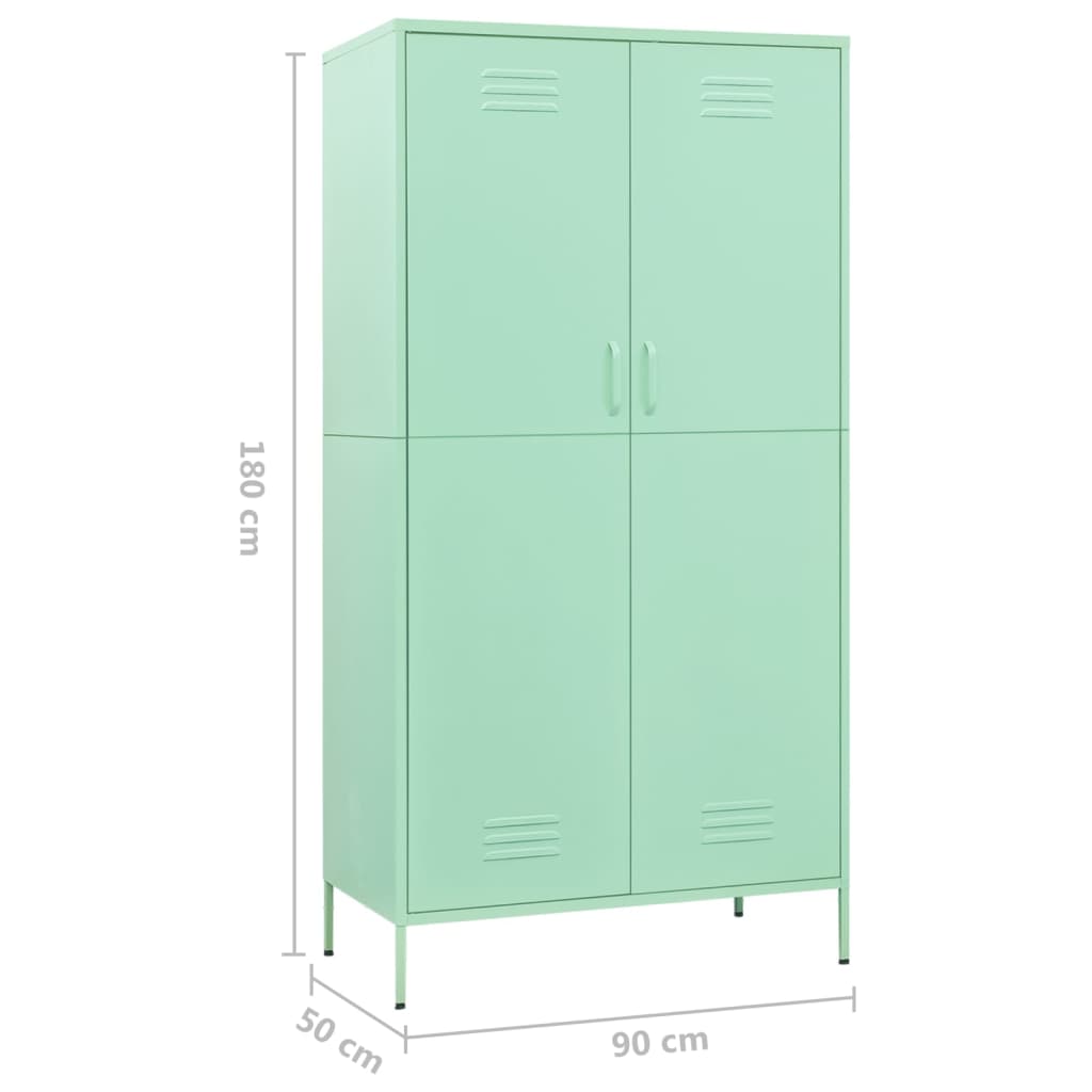 Kledingkast 90x50x180 cm staal mintkleurig is nu te koop bij PeponiXL, paradijselijk wonen!