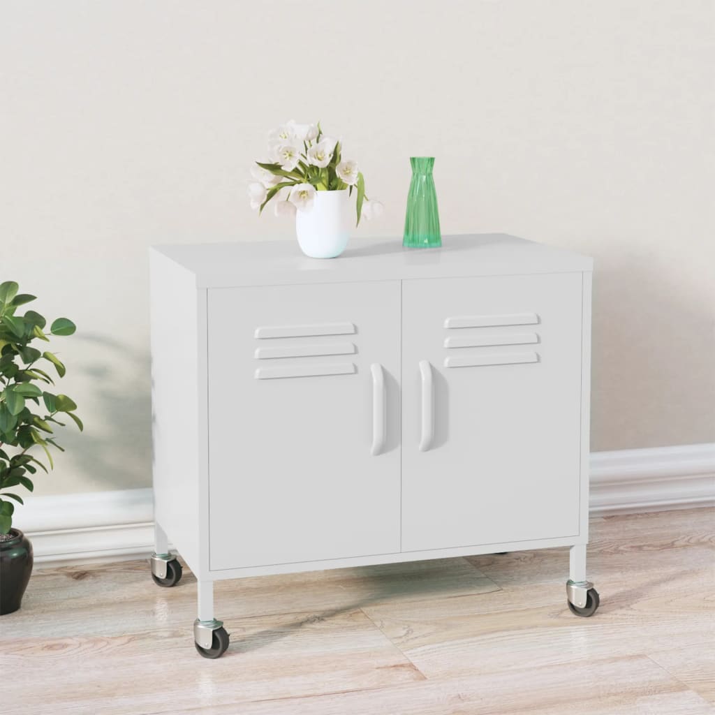 Opbergkast 60x35x56 cm staal wit is nu te koop bij PeponiXL, paradijselijk wonen!