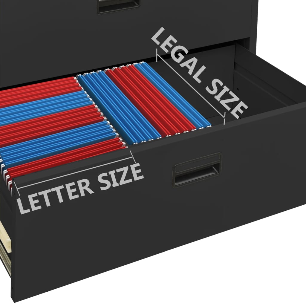 Archiefkast 90x46x134 cm staal antracietkleurig is nu te koop bij PeponiXL, paradijselijk wonen!