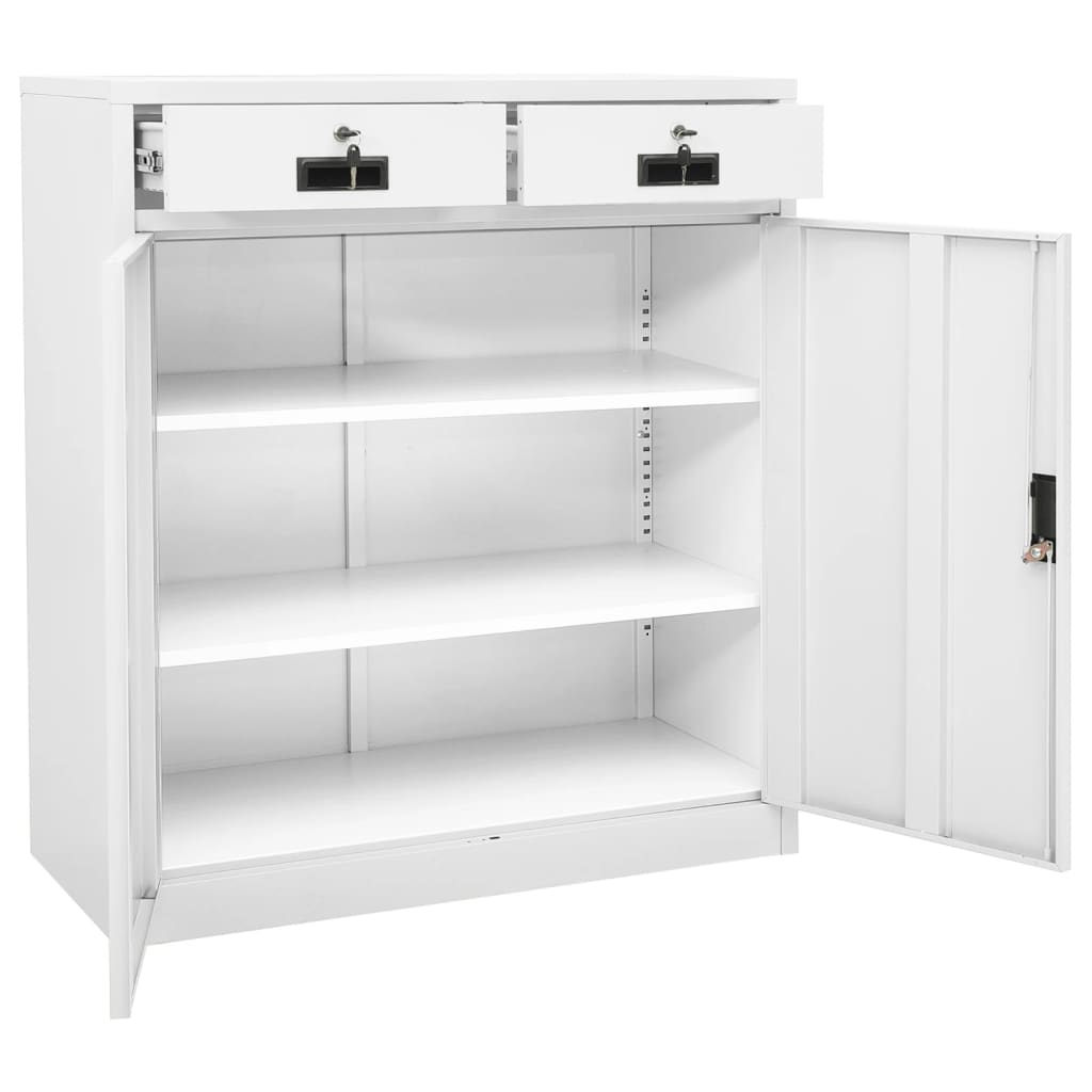 Kantoorkast 90x40x102 cm staal wit is nu te koop bij PeponiXL, paradijselijk wonen!
