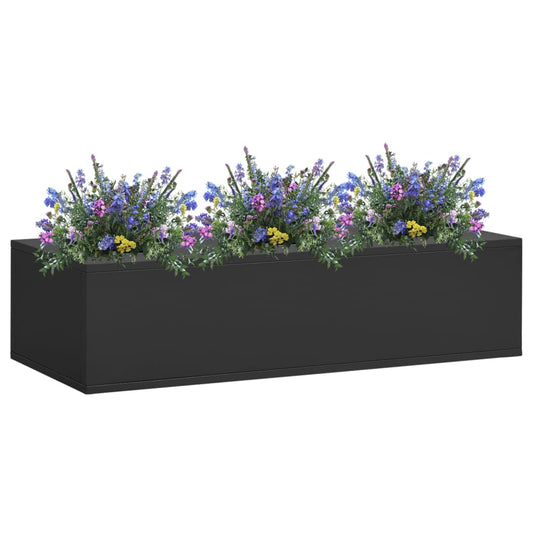 Kantoorbloembak 90x40x23 cm staal antracietkleurig is nu te koop bij PeponiXL, paradijselijk wonen!