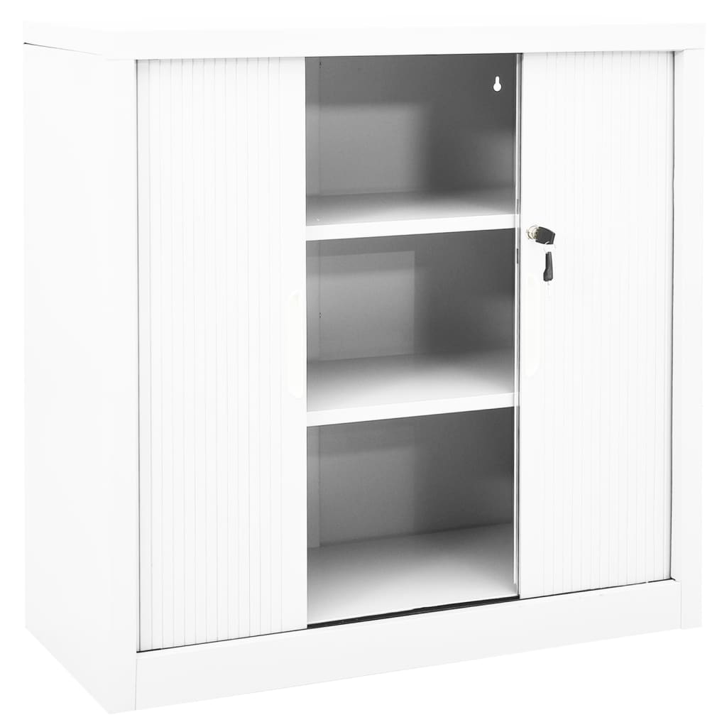 Roldeurkast 90x40x90 cm staal wit is nu te koop bij PeponiXL, paradijselijk wonen!