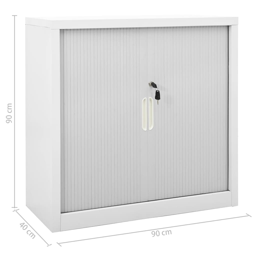 Roldeurkast 90x40x90 cm staal grijs is nu te koop bij PeponiXL, paradijselijk wonen!