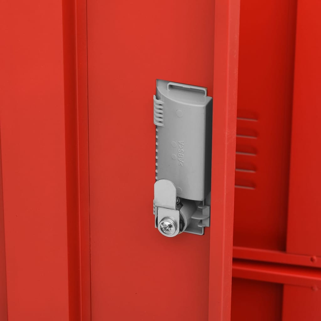 Lockerkast 90x45x92,5 cm staal lichtgrijs en rood is nu te koop bij PeponiXL, paradijselijk wonen!