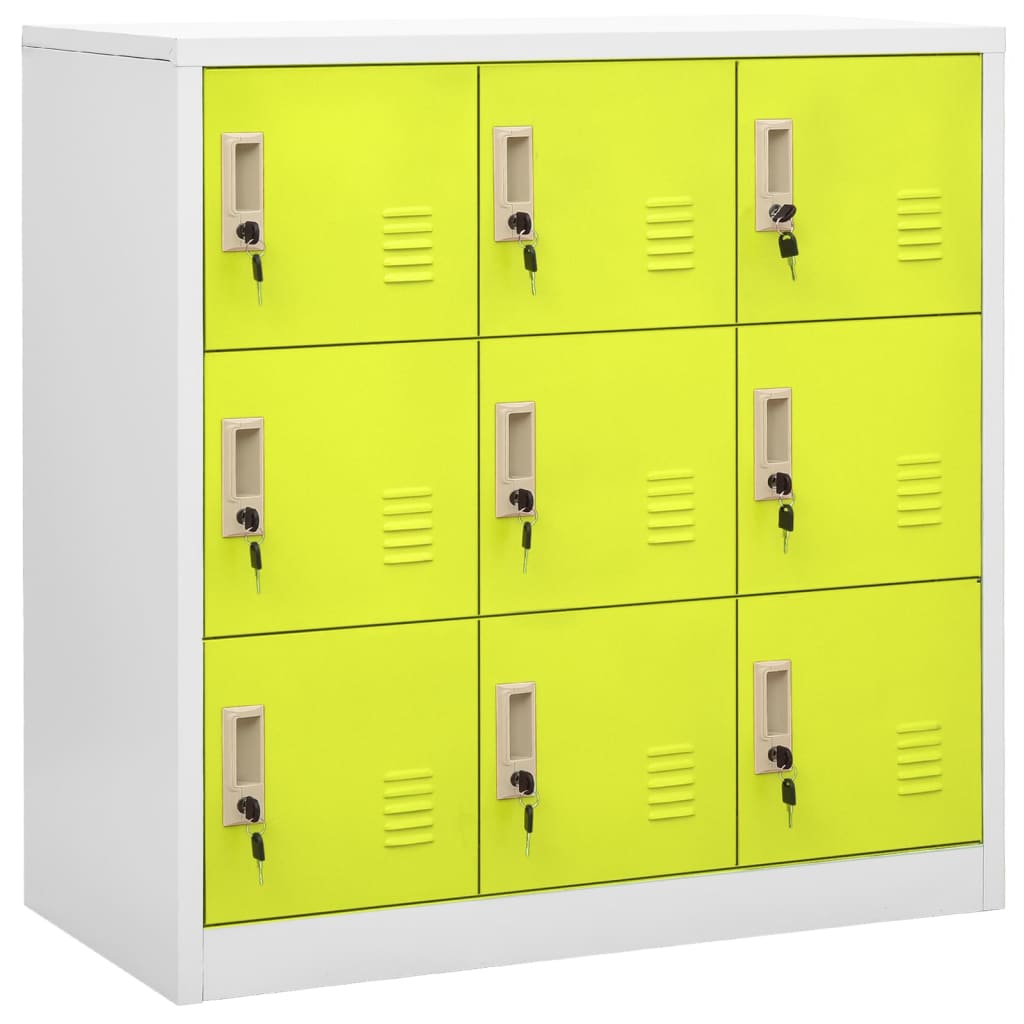 Lockerkast 90x45x92,5 cm staal lichtgrijs en groen is nu te koop bij PeponiXL, paradijselijk wonen!