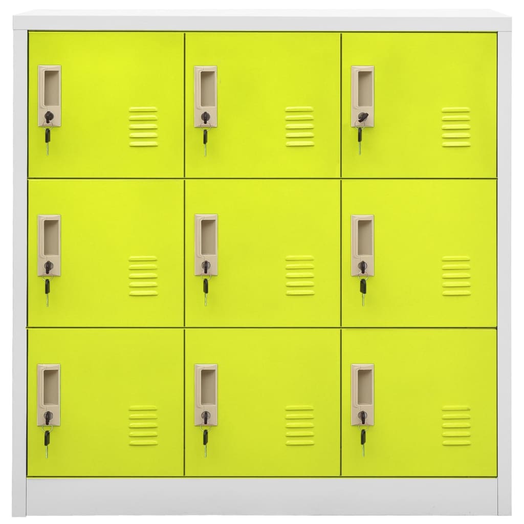 Lockerkast 90x45x92,5 cm staal lichtgrijs en groen is nu te koop bij PeponiXL, paradijselijk wonen!