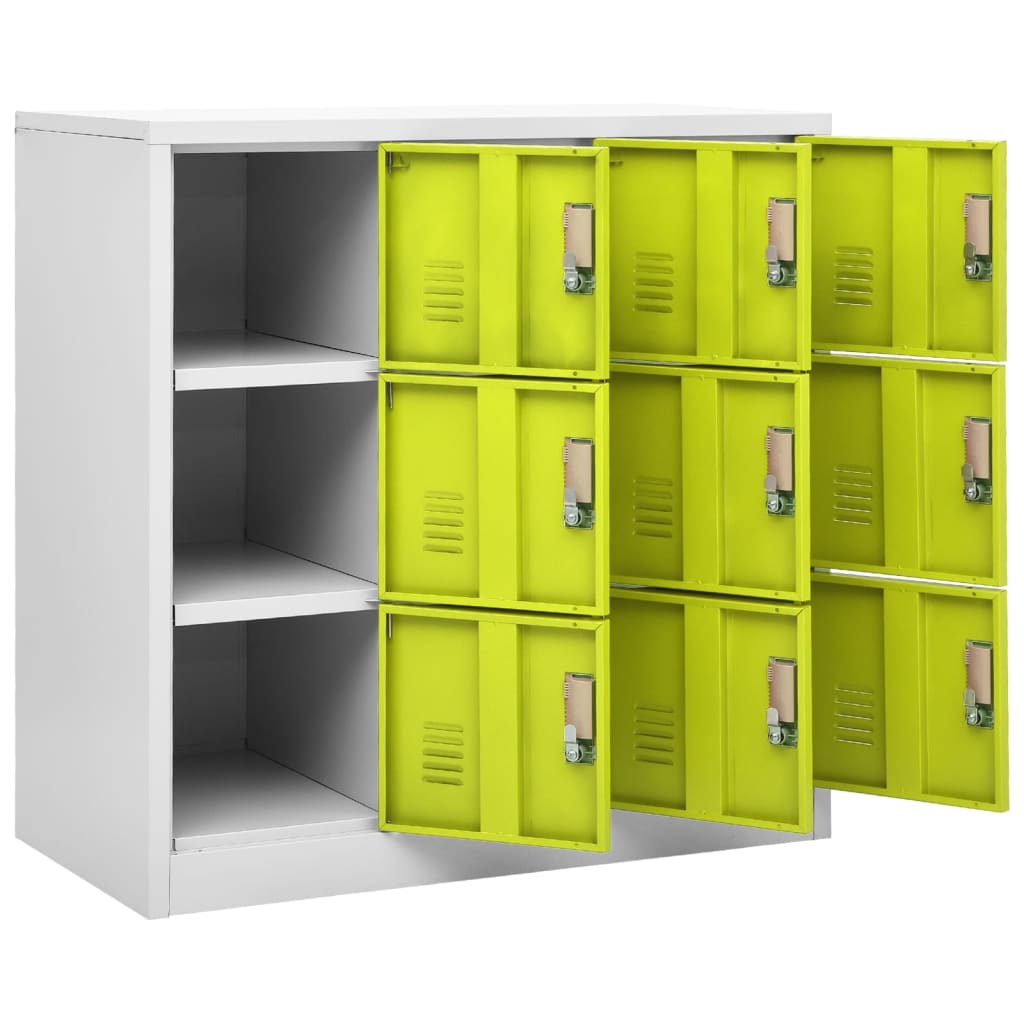 Lockerkast 90x45x92,5 cm staal lichtgrijs en groen is nu te koop bij PeponiXL, paradijselijk wonen!