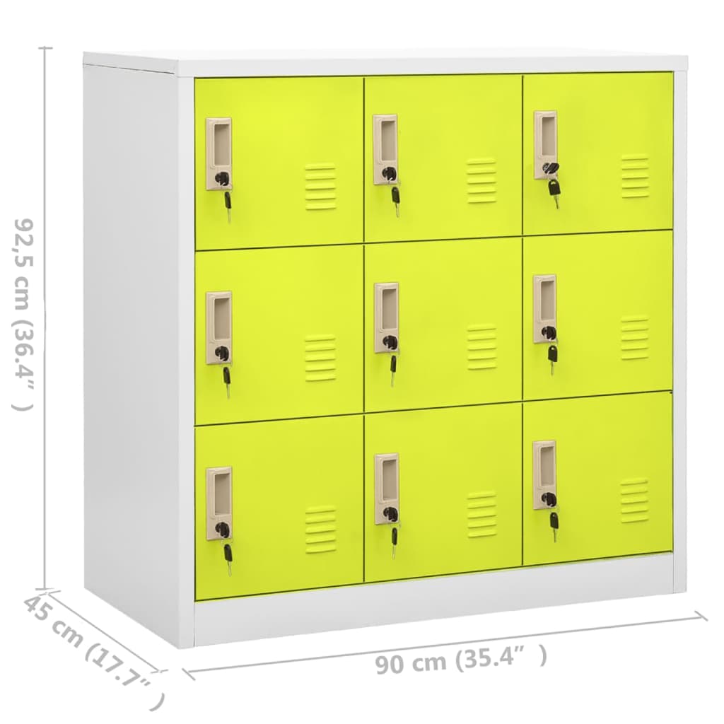 Lockerkast 90x45x92,5 cm staal lichtgrijs en groen is nu te koop bij PeponiXL, paradijselijk wonen!