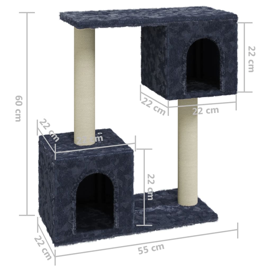 Kattenmeubel met sisal krabpalen 60 cm donkergrijs is nu te koop bij PeponiXL, paradijselijk wonen!