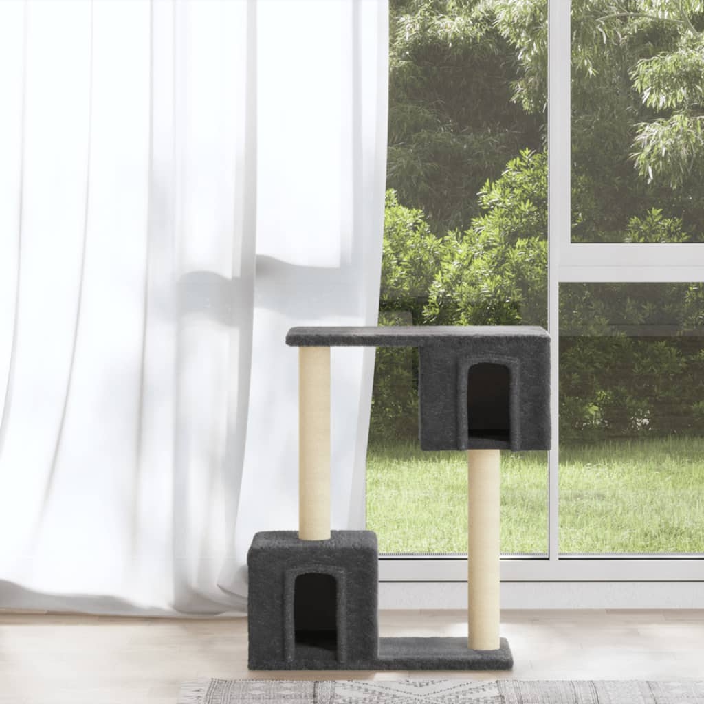 Kattenmeubel met sisal krabpalen 60 cm donkergrijs is nu te koop bij PeponiXL, paradijselijk wonen!