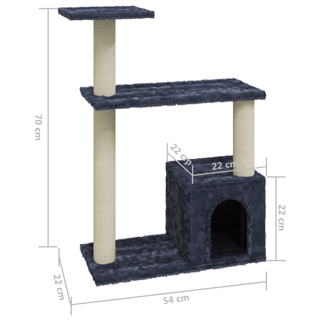 Kattenmeubel met sisal krabpalen 70 cm donkergrijs is nu te koop bij PeponiXL, paradijselijk wonen!