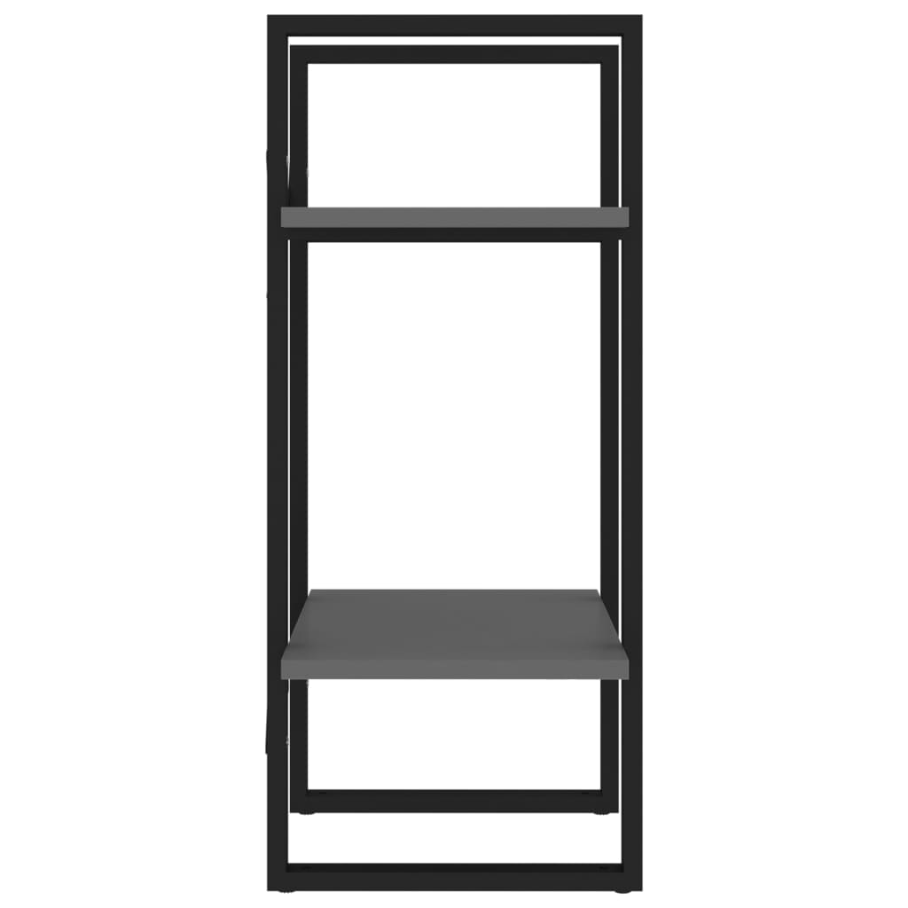 Boekenkast met 2 schappen 40x30x70 cm bewerkt hout grijs is nu te koop bij PeponiXL, paradijselijk wonen!