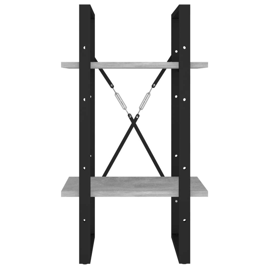 Boekenkast met 2 schappen 40x30x70 cm bewerkt hout betongrijs is nu te koop bij PeponiXL, paradijselijk wonen!