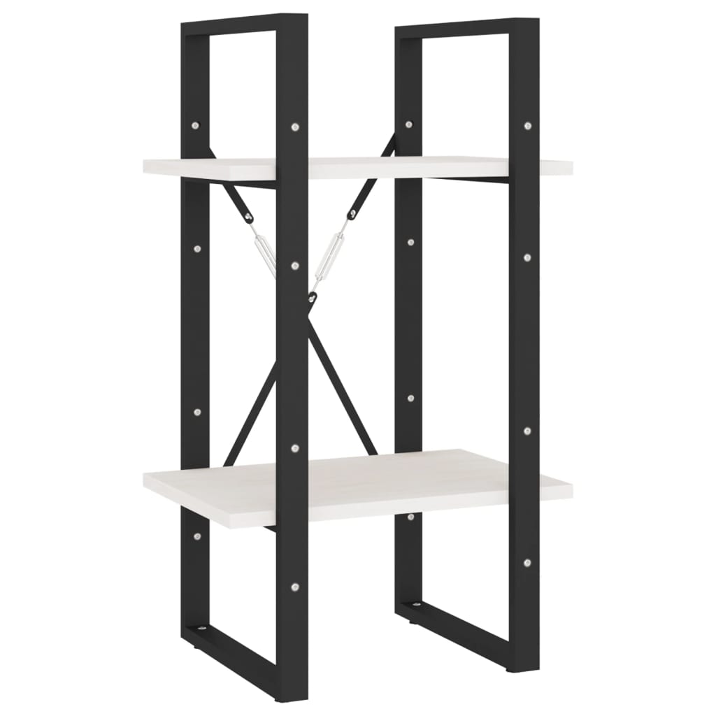 Boekenkast met 2 schappen 40x30x70 cm massief grenenhout wit is nu te koop bij PeponiXL, paradijselijk wonen!