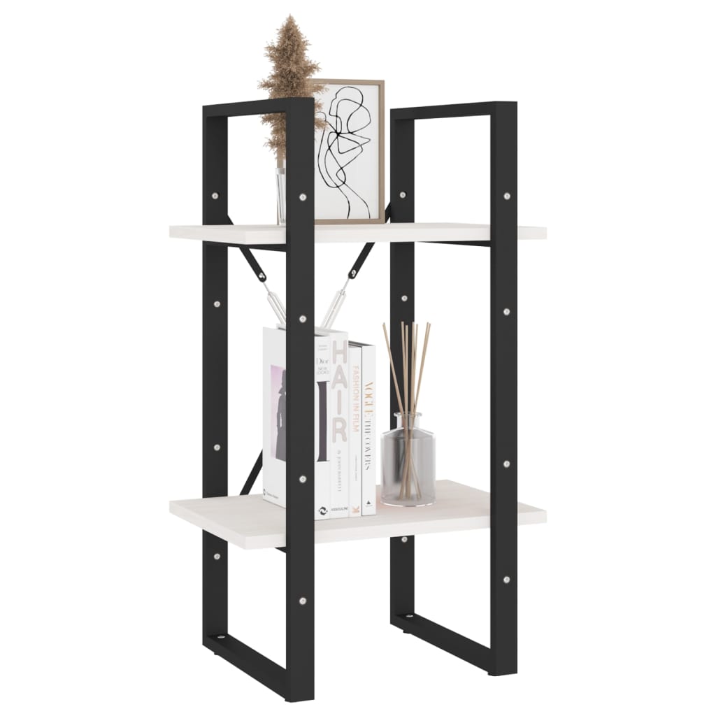 Boekenkast met 2 schappen 40x30x70 cm massief grenenhout wit is nu te koop bij PeponiXL, paradijselijk wonen!