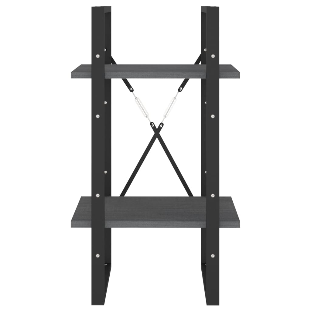 Boekenkast met 2 schappen 40x30x70 cm massief grenenhout grijs is nu te koop bij PeponiXL, paradijselijk wonen!