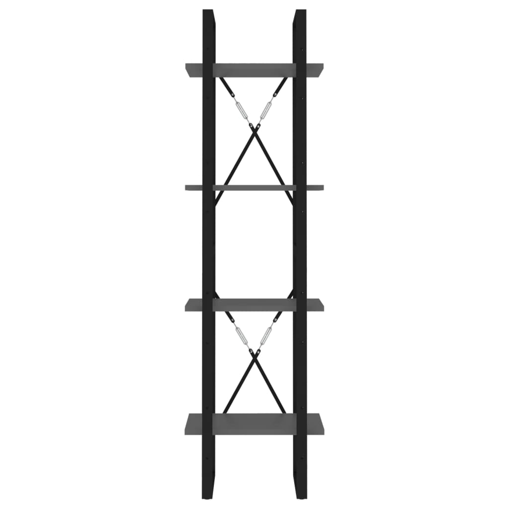 Boekenkast met 4 schappen 40x30x140 cm bewerkt hout grijs is nu te koop bij PeponiXL, paradijselijk wonen!