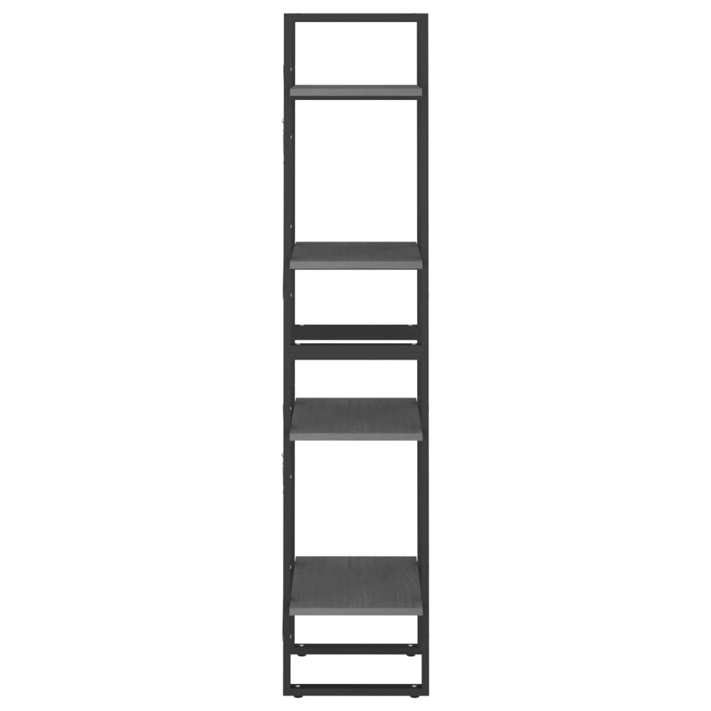 Boekenkast met 4 schappen 40x30x140 cm massief grenenhout grijs is nu te koop bij PeponiXL, paradijselijk wonen!