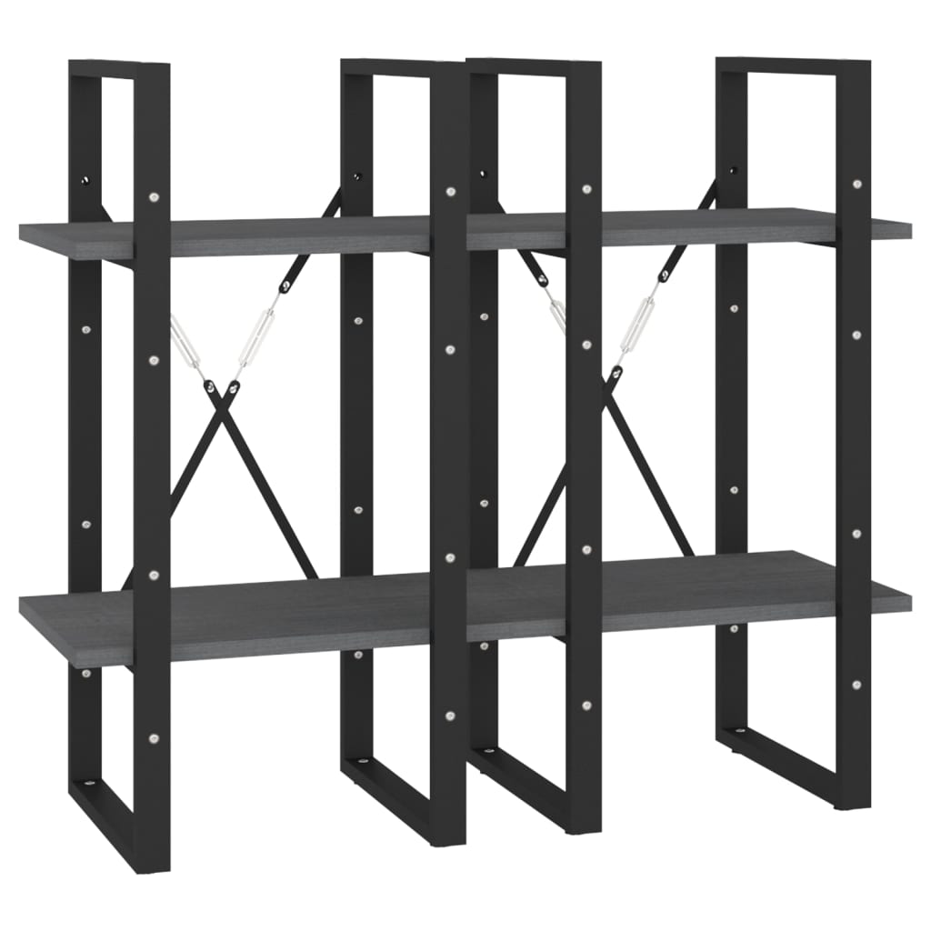 Boekenkast met 4 schappen 40x30x140 cm massief grenenhout grijs is nu te koop bij PeponiXL, paradijselijk wonen!
