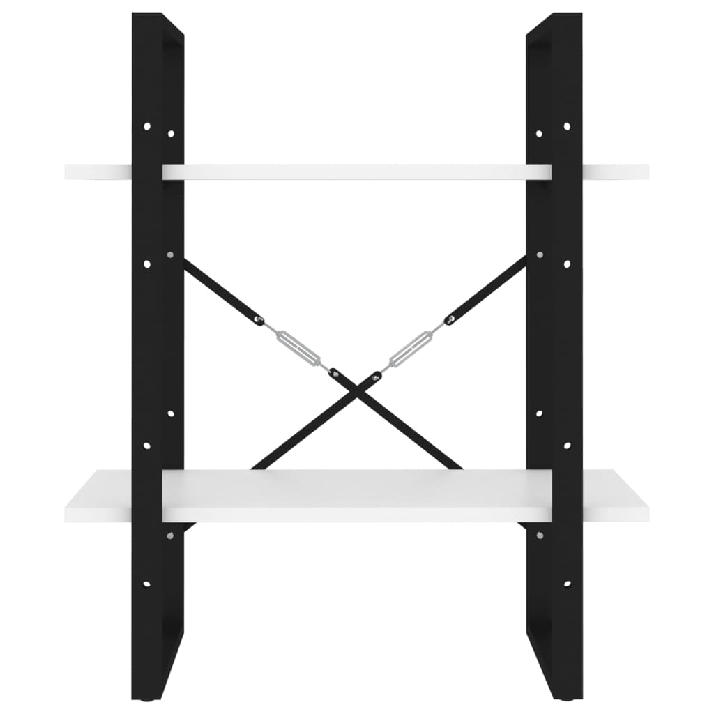 Boekenkast met 2 schappen 60x30x70 cm bewerkt hout wit is nu te koop bij PeponiXL, paradijselijk wonen!