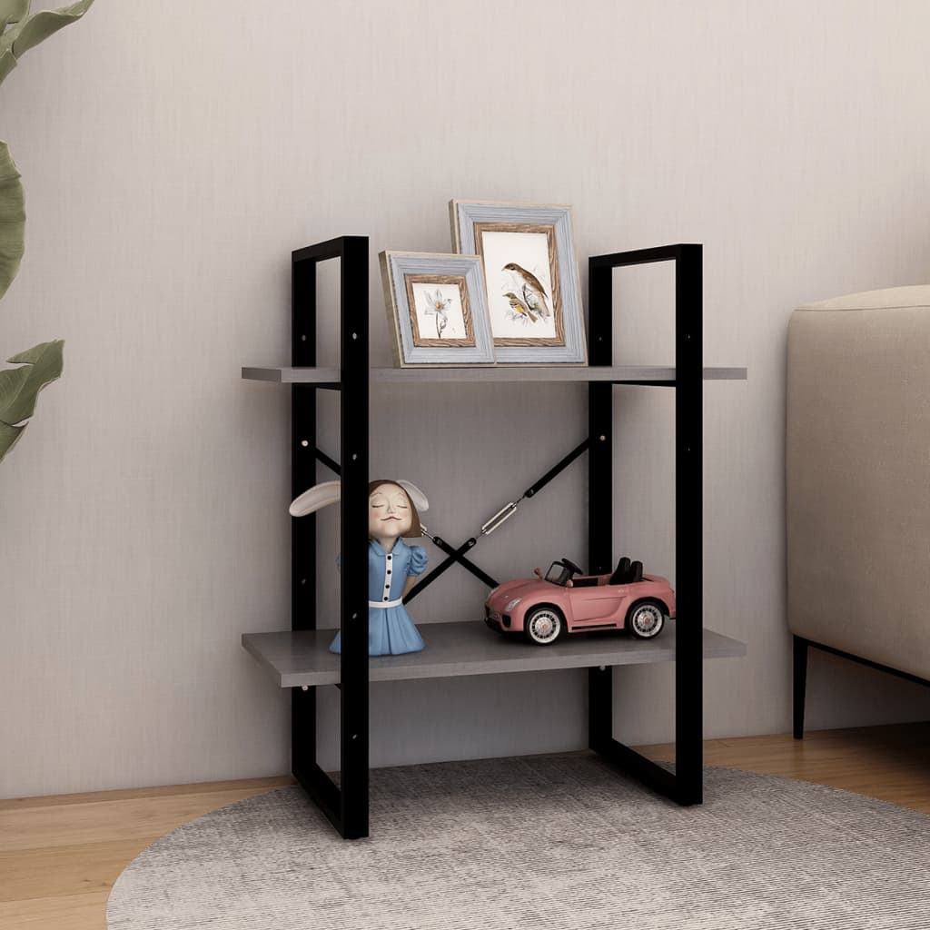 Boekenkast met 2 schappen 60x30x70 cm massief grenenhout grijs is nu te koop bij PeponiXL, paradijselijk wonen!