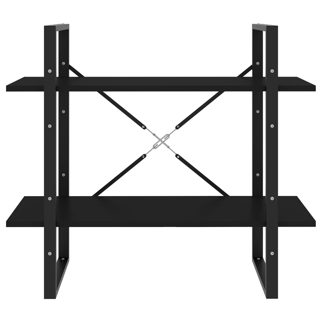 Boekenkast met 2 schappen 80x30x70 cm spaanplaat zwart is nu te koop bij PeponiXL, paradijselijk wonen!