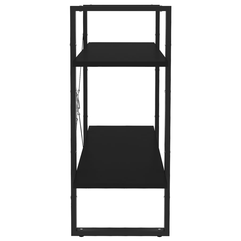 Boekenkast met 2 schappen 80x30x70 cm spaanplaat zwart is nu te koop bij PeponiXL, paradijselijk wonen!