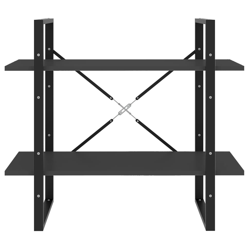 Boekenkast met 2 schappen 80x30x70 cm spaanplaat grijs is nu te koop bij PeponiXL, paradijselijk wonen!