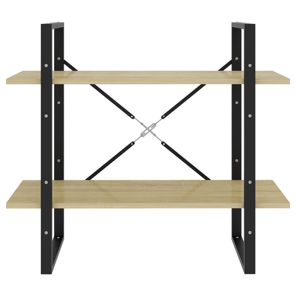 Boekenkast met 2 schappen 80x30x70 cm spaanplaat sonoma eiken is nu te koop bij PeponiXL, paradijselijk wonen!