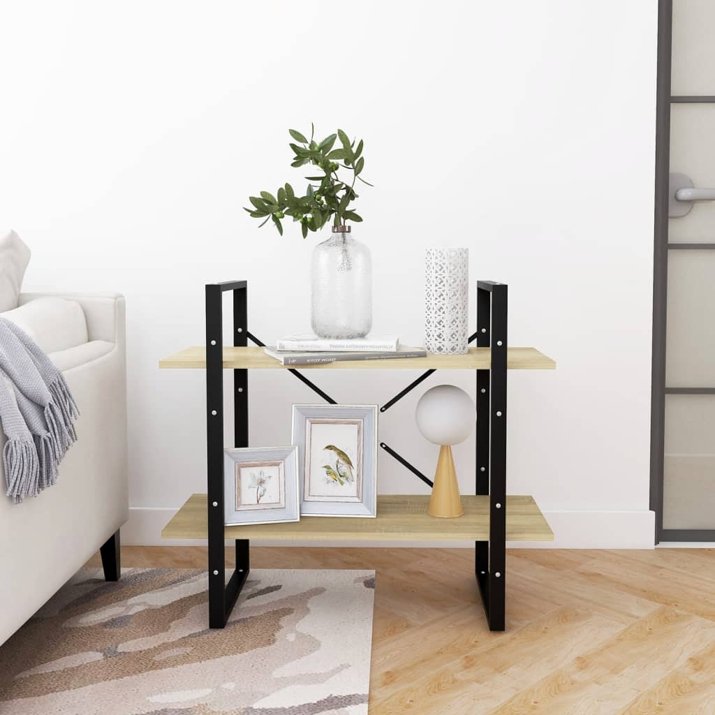 Boekenkast met 2 schappen 80x30x70 cm spaanplaat sonoma eiken is nu te koop bij PeponiXL, paradijselijk wonen!