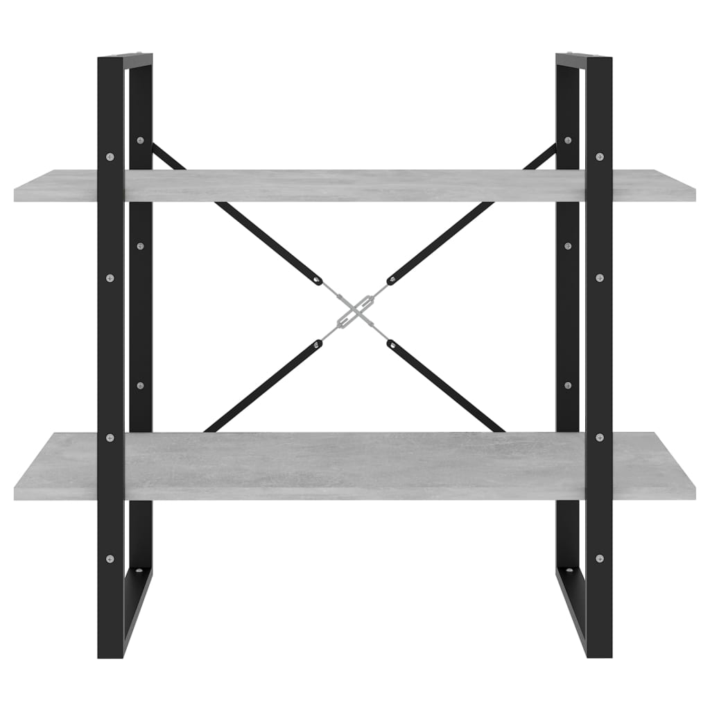 Boekenkast met 2 schappen 80x30x70 cm spaanplaat betongrijs is nu te koop bij PeponiXL, paradijselijk wonen!