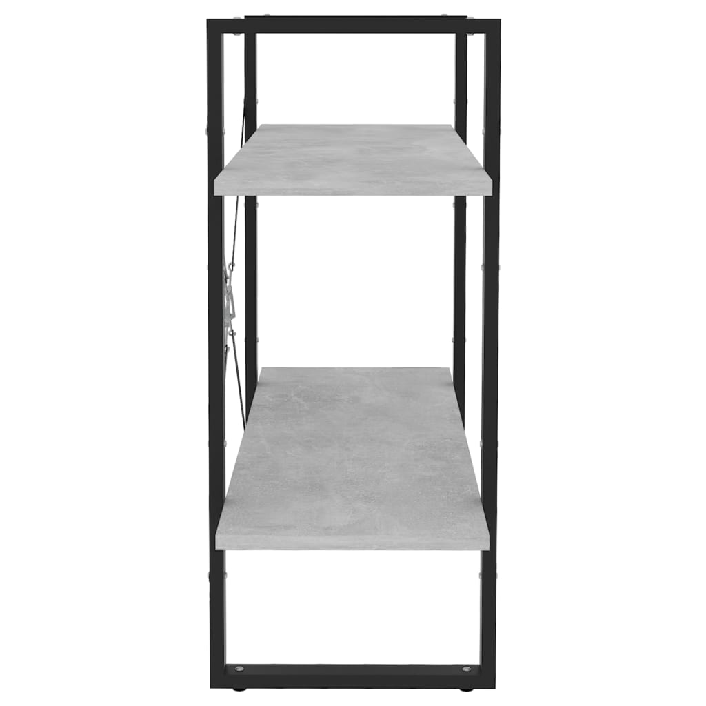 Boekenkast met 2 schappen 80x30x70 cm spaanplaat betongrijs is nu te koop bij PeponiXL, paradijselijk wonen!