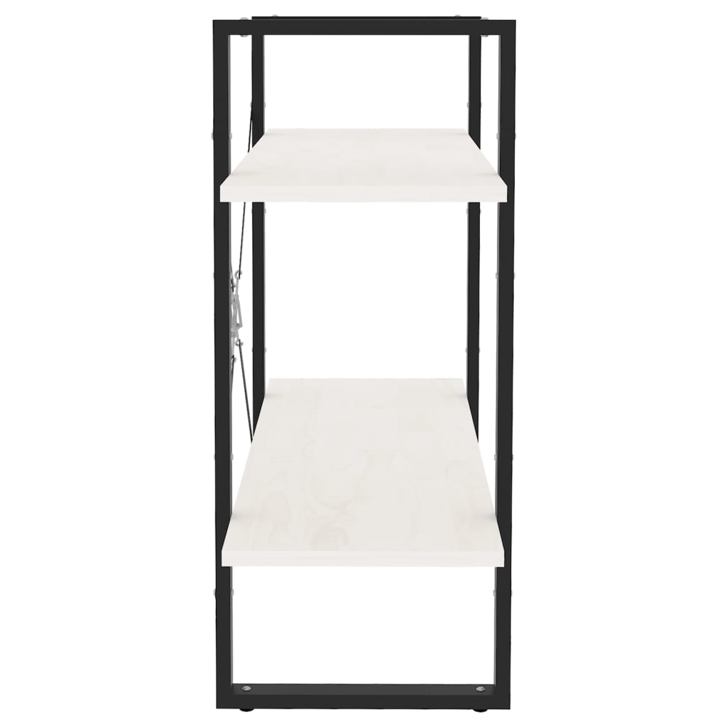 Boekenkast met 2 schappen 80x30x70 cm massief grenenhout wit is nu te koop bij PeponiXL, paradijselijk wonen!