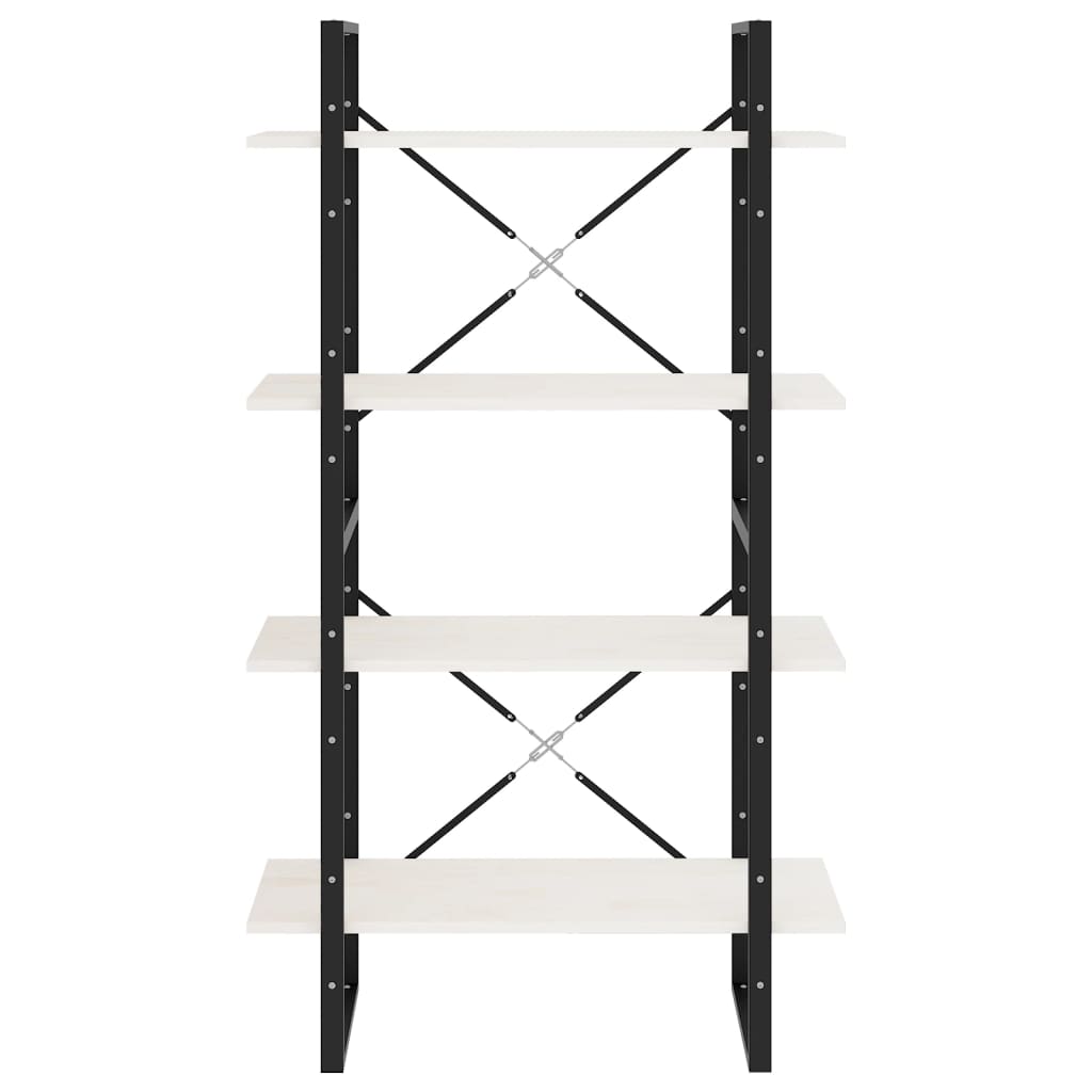 Boekenkast met 4 schappen 80x30x140 cm massief grenenhout wit is nu te koop bij PeponiXL, paradijselijk wonen!