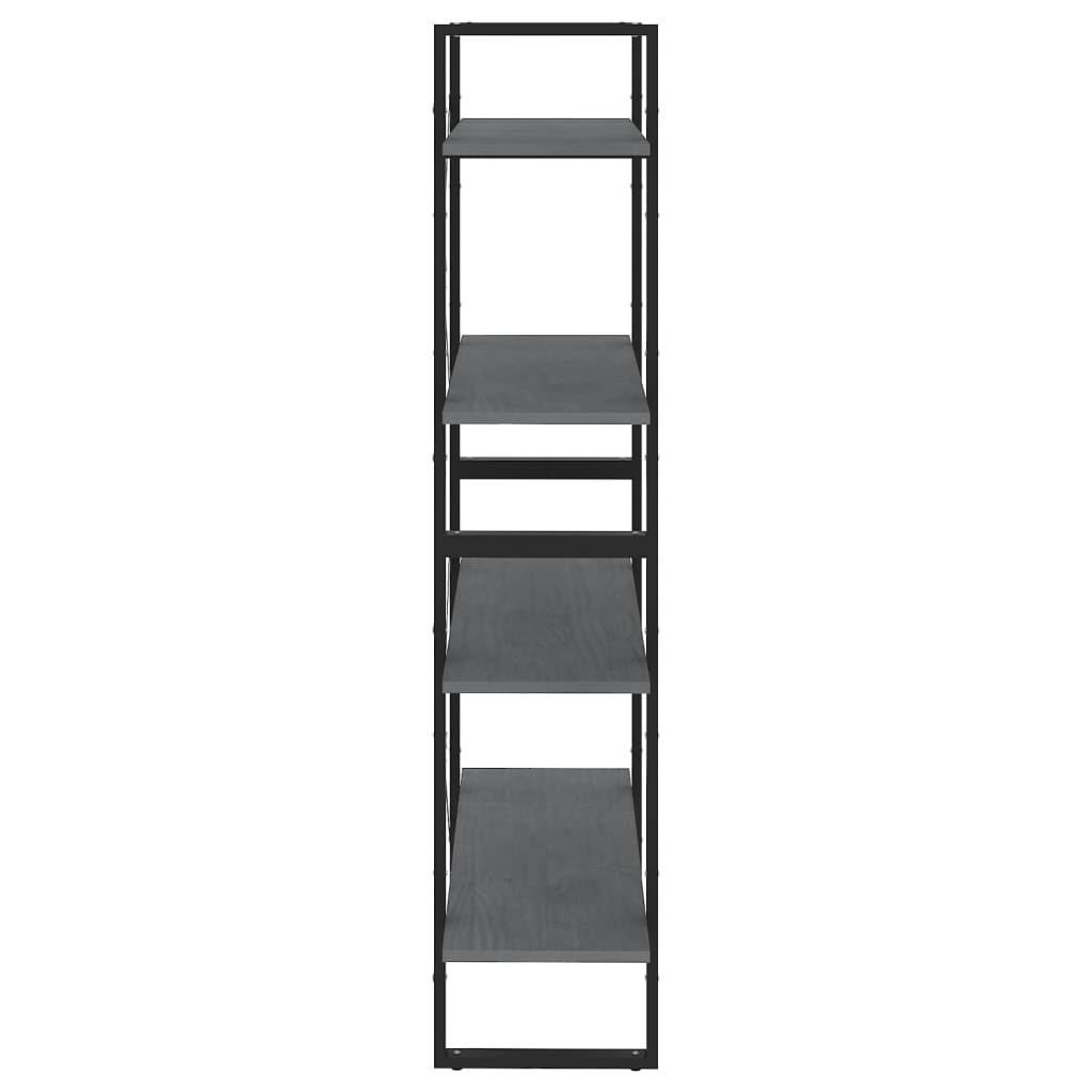 Boekenkast met 4 schappen 80x30x140 cm massief grenenhout grijs is nu te koop bij PeponiXL, paradijselijk wonen!