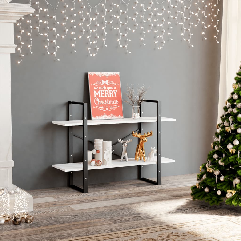 Boekenkast met 2 schappen 100x30x70 cm spaanplaat wit is nu te koop bij PeponiXL, paradijselijk wonen!