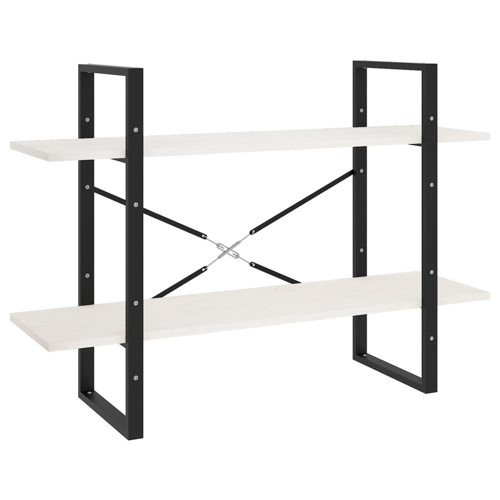 Boekenkast met 2 schappen 100x30x70 cm massief grenenhout wit is nu te koop bij PeponiXL, paradijselijk wonen!