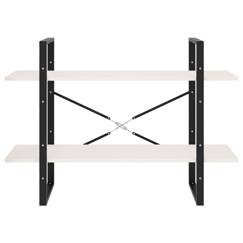 Boekenkast met 2 schappen 100x30x70 cm massief grenenhout wit is nu te koop bij PeponiXL, paradijselijk wonen!